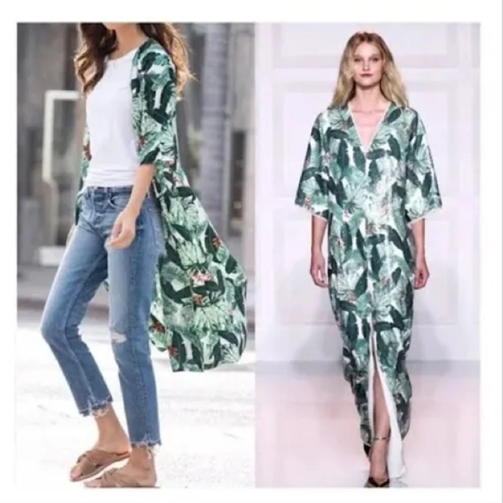 Rachel Zoe Collection Palm Print Duster - Picture 3 of 9